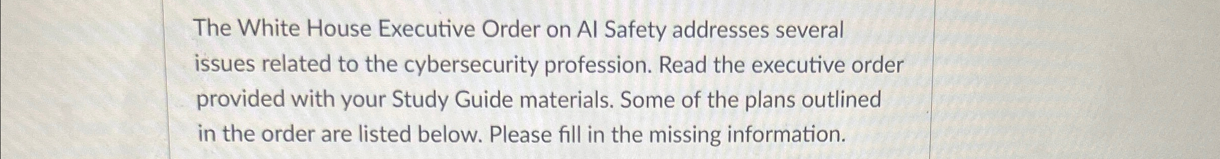 The White House Executive Order on AI Safety