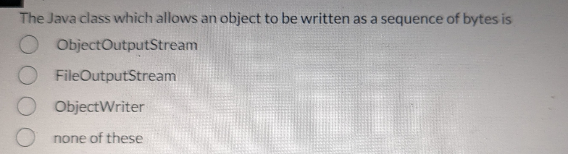 The Java class which allows an object to be