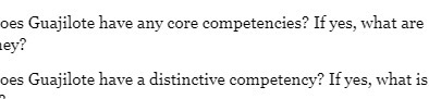 oes Guajilote have any core competencies? If yes,