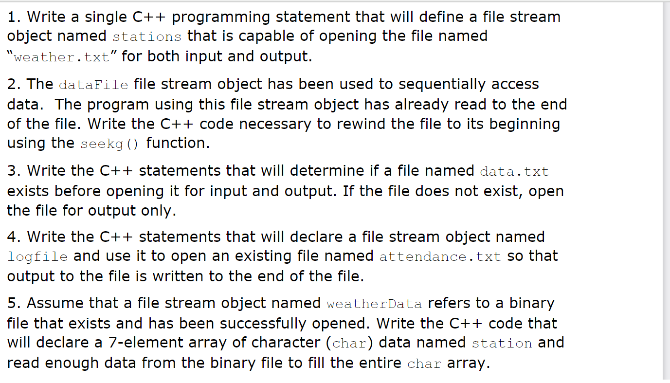 Write a single C + + programming statement that