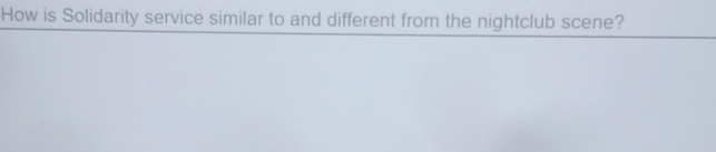 How is Solidarity service similar to and
