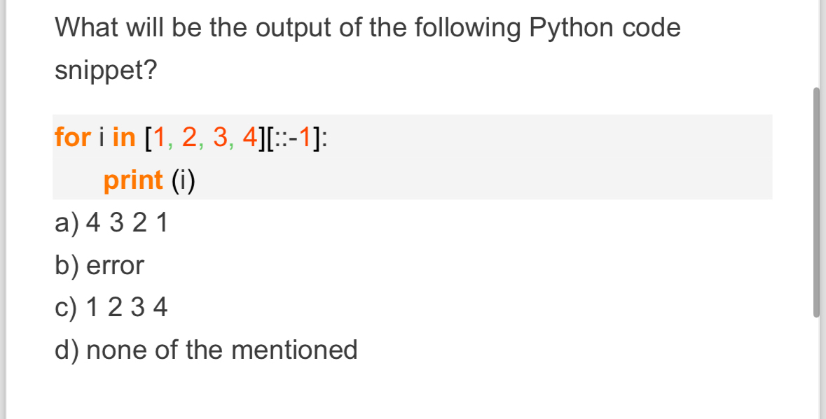 What will be the output of the following Python