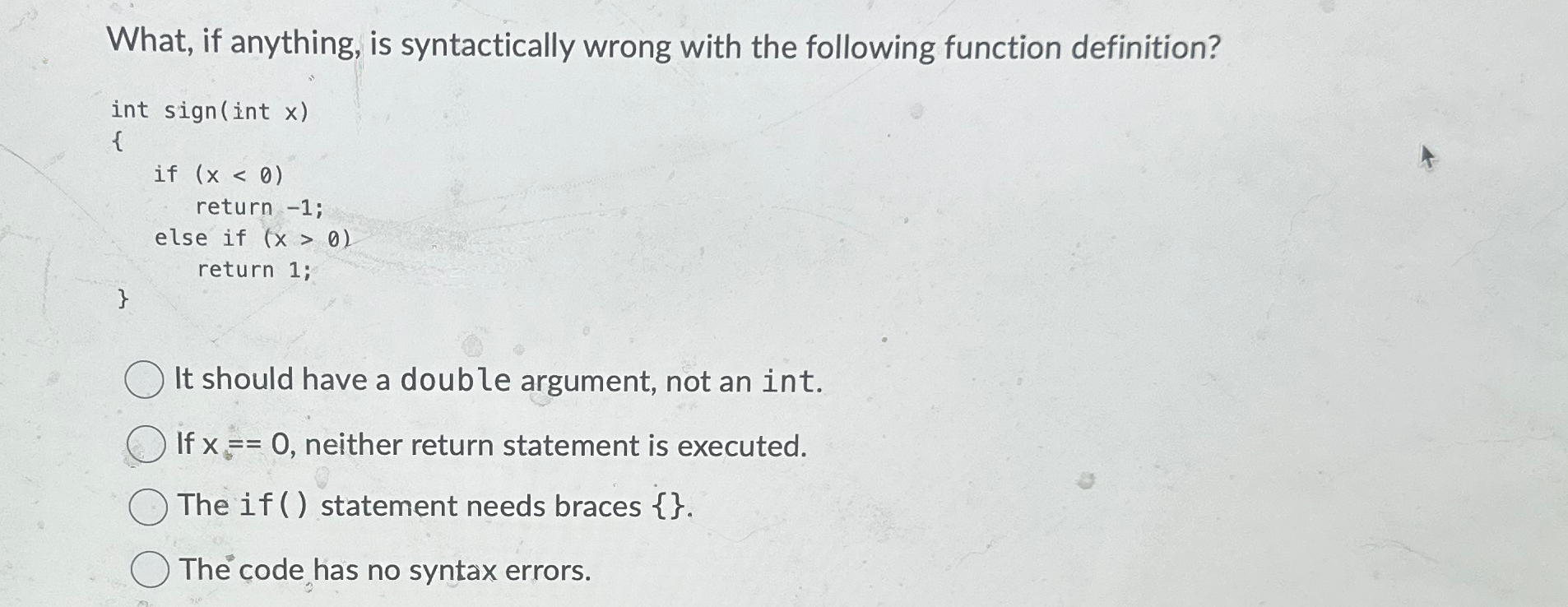 What, if anything, is syntactically wrong with