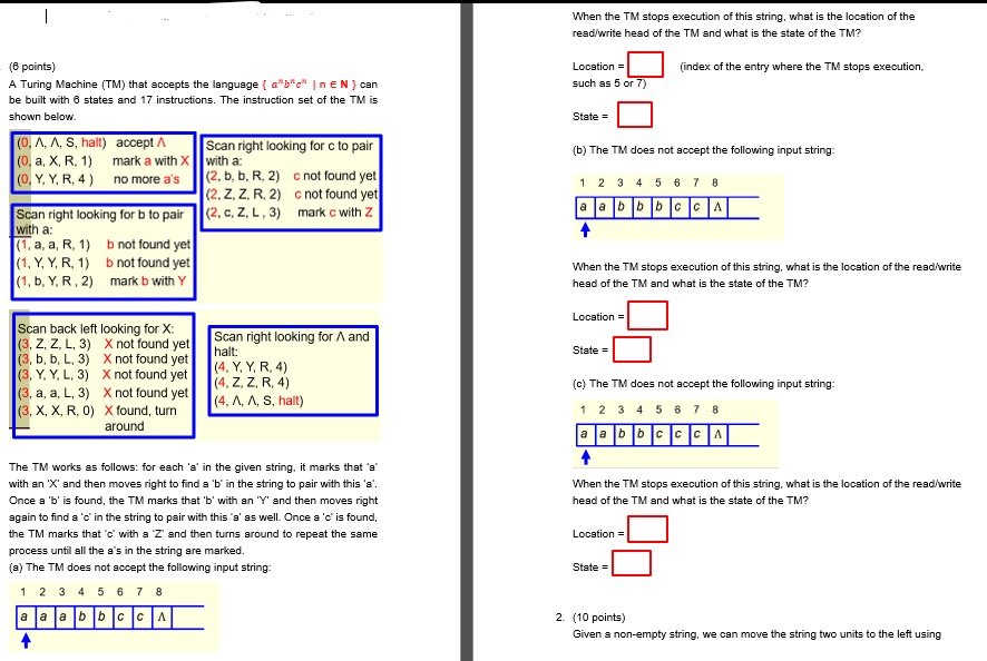 fill in the 6 red boxes on the right