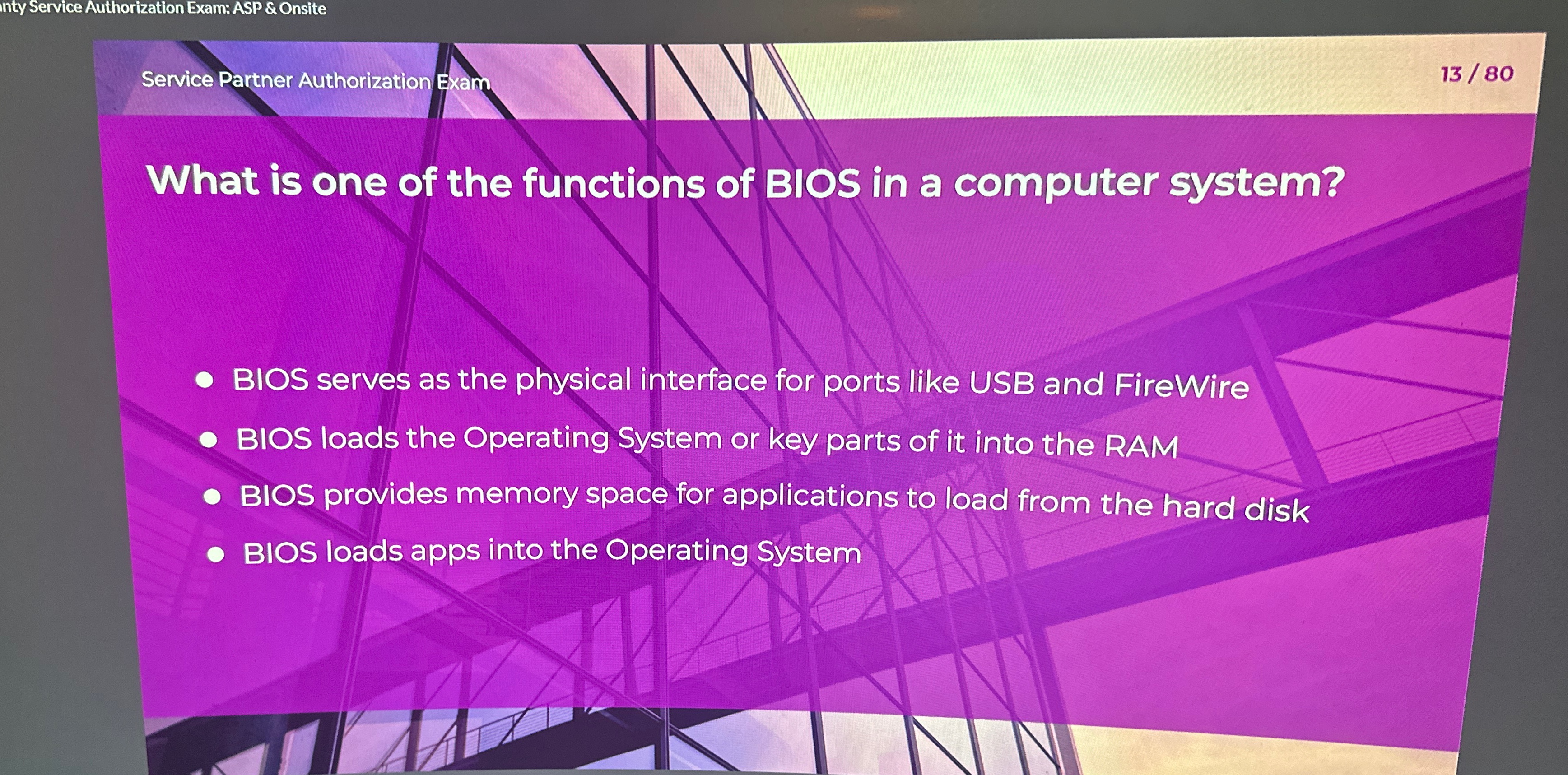 inty Service Authorization Exam: ASP & Onsite