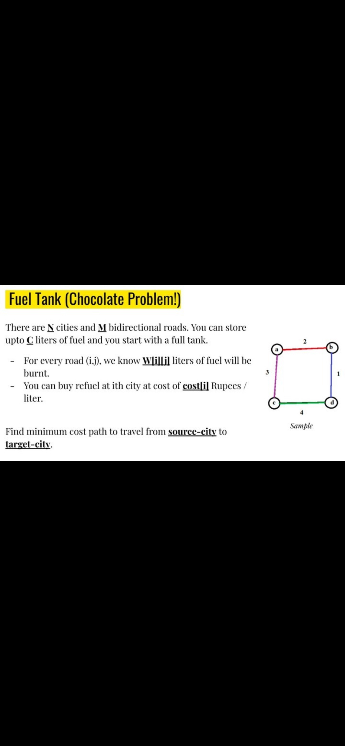 Fuel Tank ( Chocolate Problem! ) There are N ?
