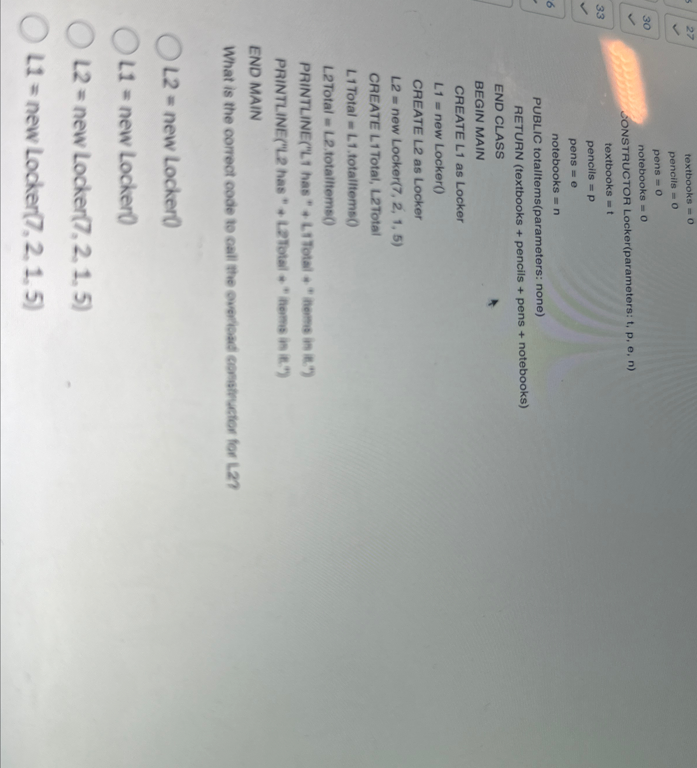 2 7 textbooks = 0 pencils = 0 pens = 0 3 0