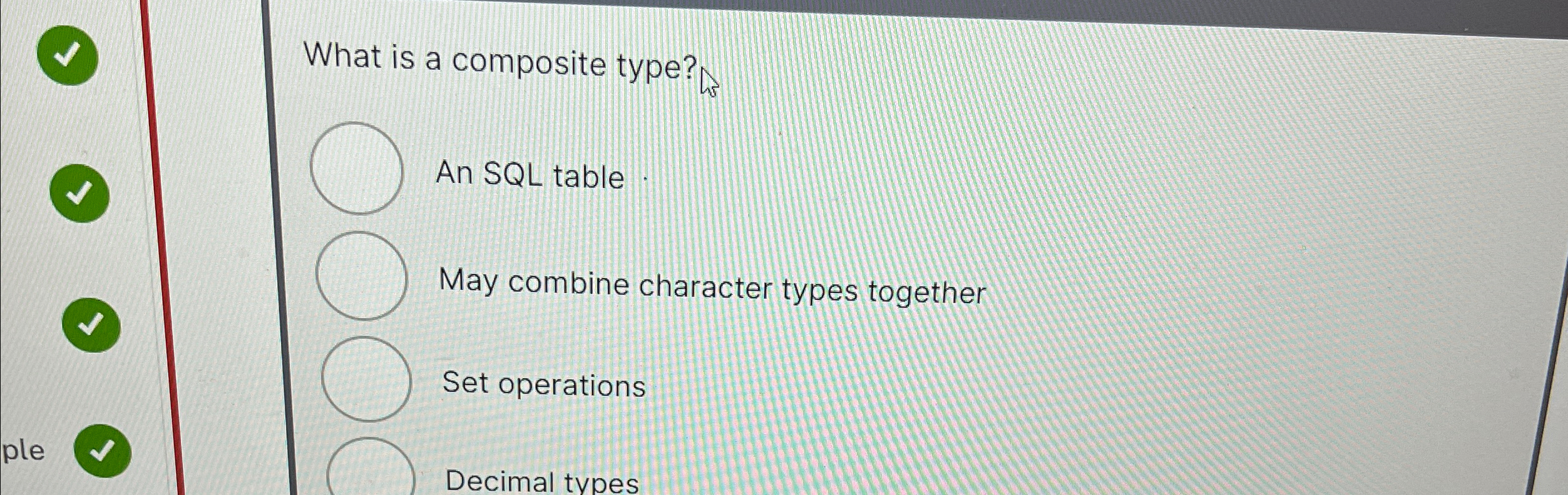 What is a composite type? An SQL table May