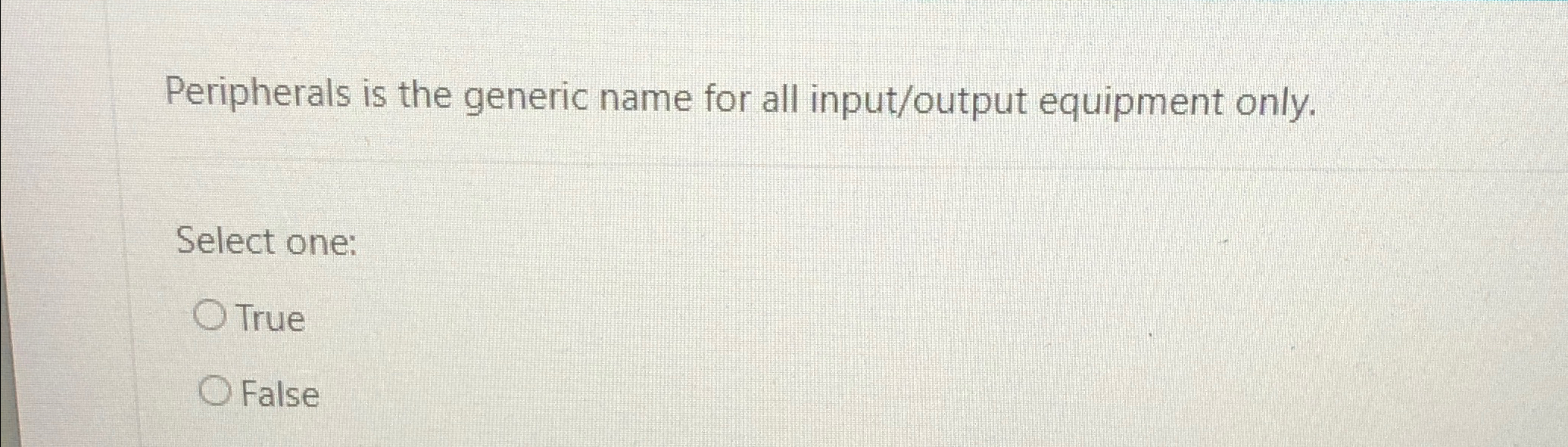 Peripherals is the generic name for all input /