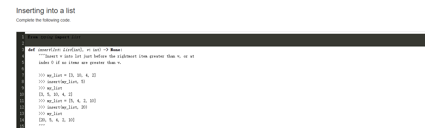 def issert ( lst: List [ int ] , v: int ) -  style=