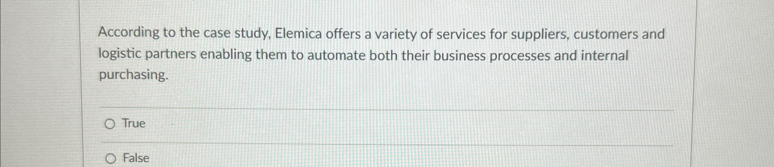 According to the case study, Elemica offers a