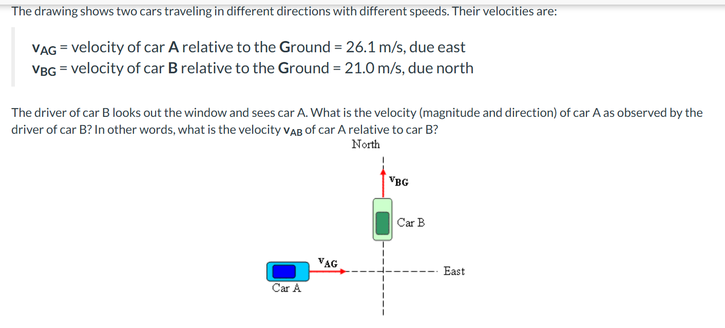 The driver of car B looks out the window and sees