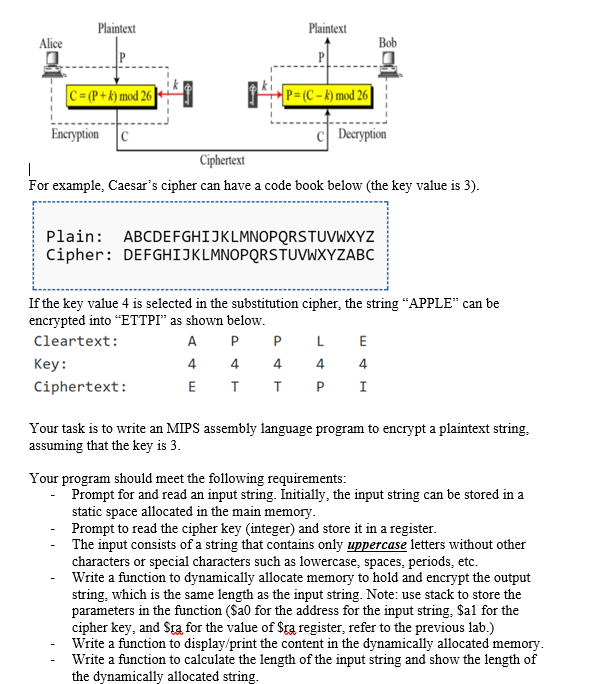 For example, Caesar's cipher can have a code book