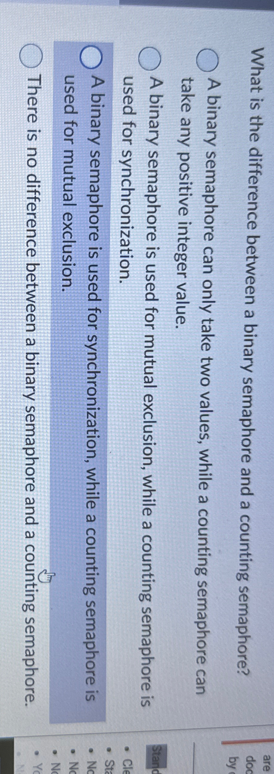 What is the difference between a binary semaphore