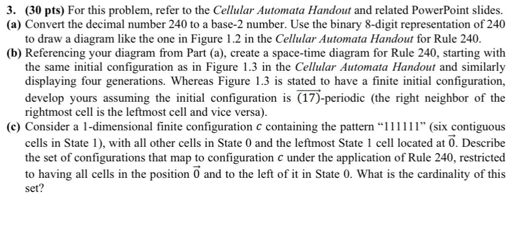 ( 3 0 pts ) For this problem, refer to the