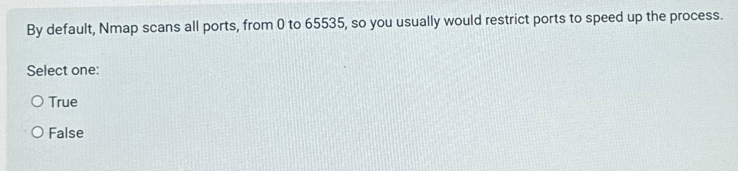 By default, Nmap scans all ports, from 0 to 6 5 5