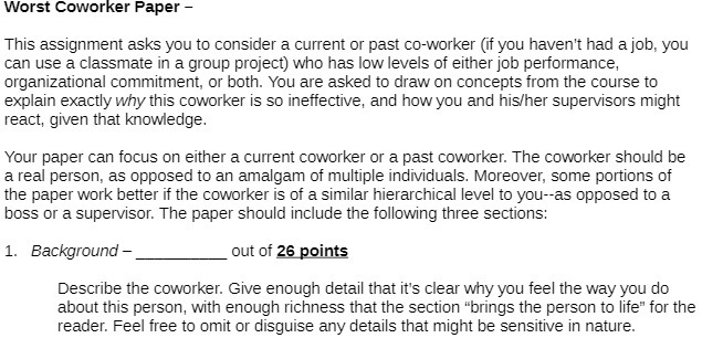 Worst Coworker Paper This assignment asks you to