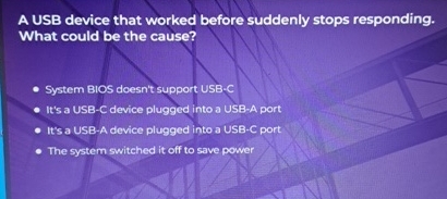 A USB device that worked before suddenly stops