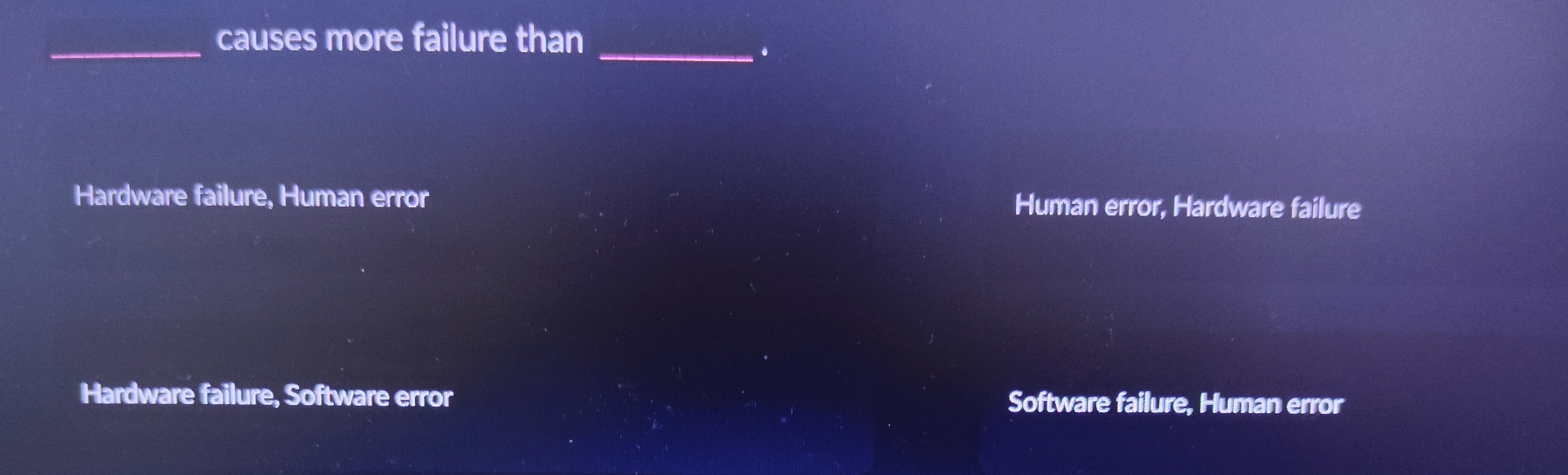 q , causes more failure than q , Hardware