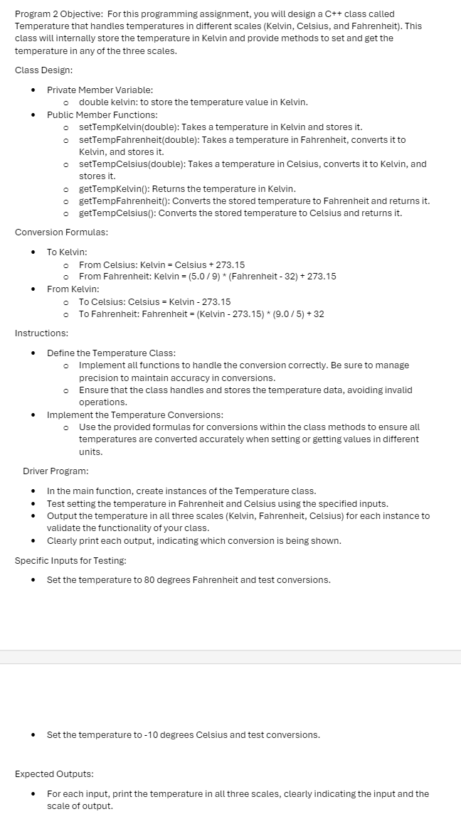 Program 2 Objective: For this programming