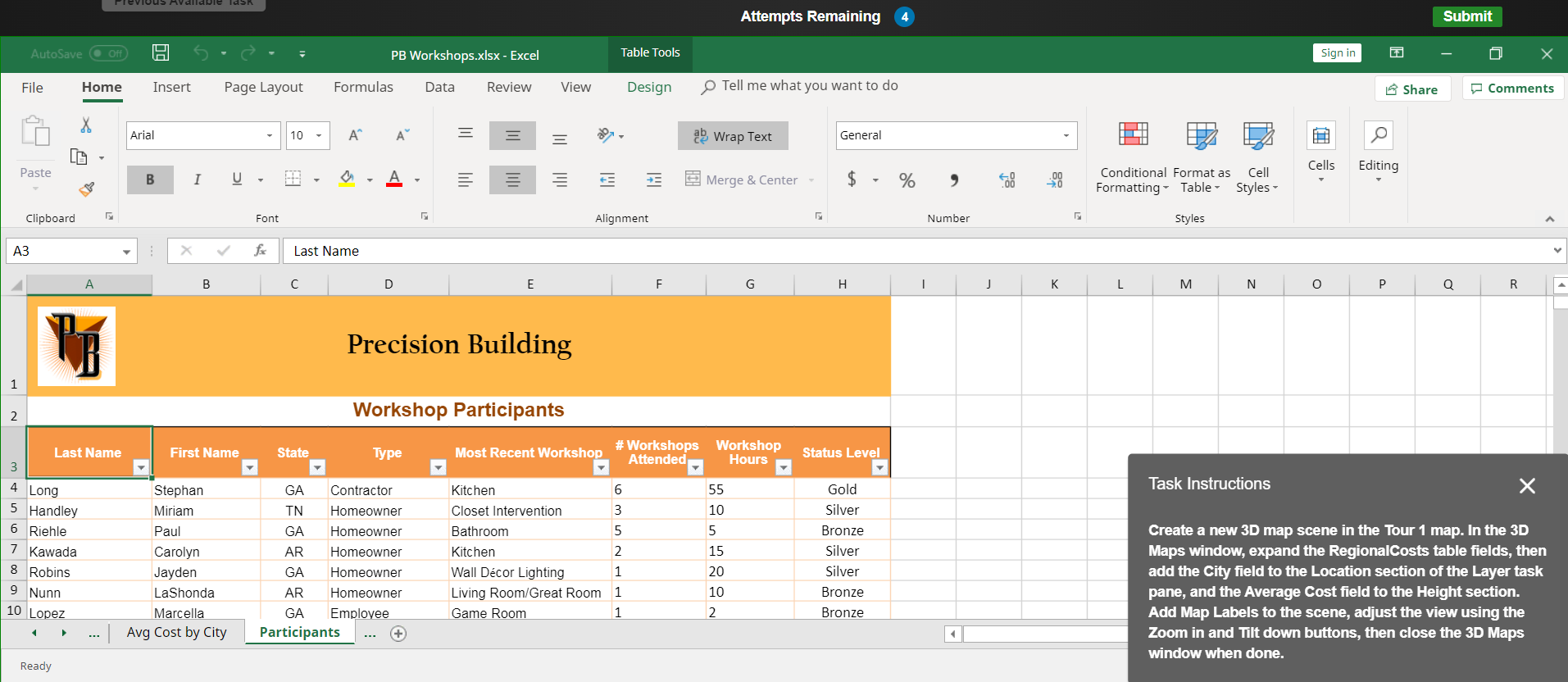Task Instructions Create a new 3 D map scene in