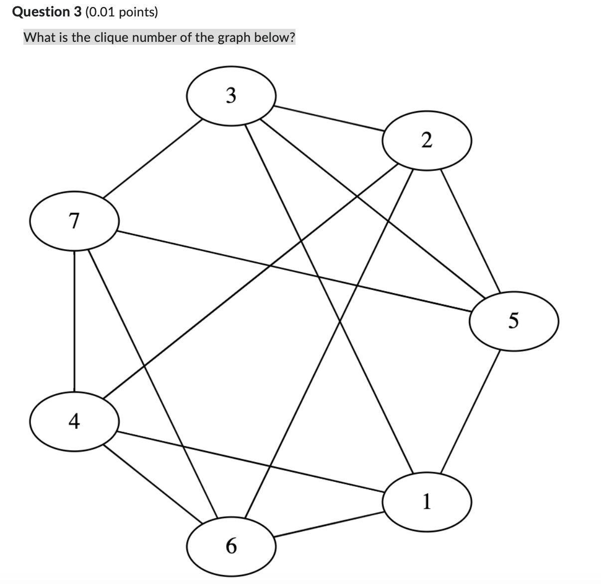 Question 3 ( 0 . 0 1 points ) What is the clique