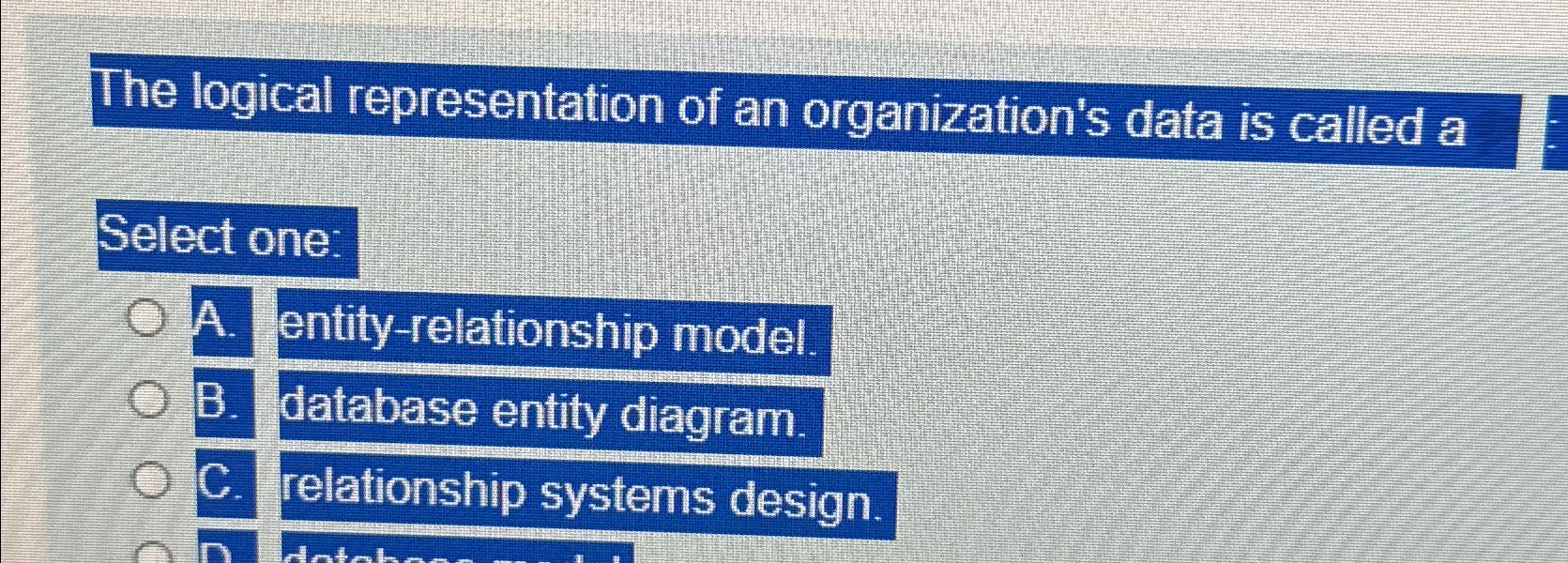 The logical representation of an organization's