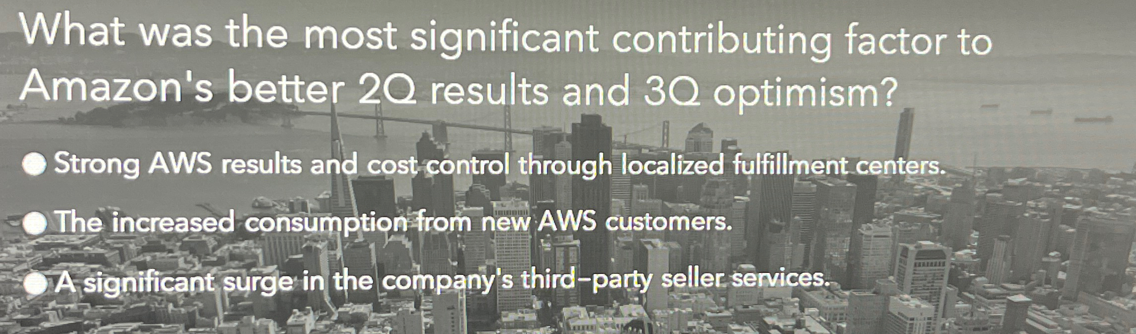 What was the most significant contributing factor