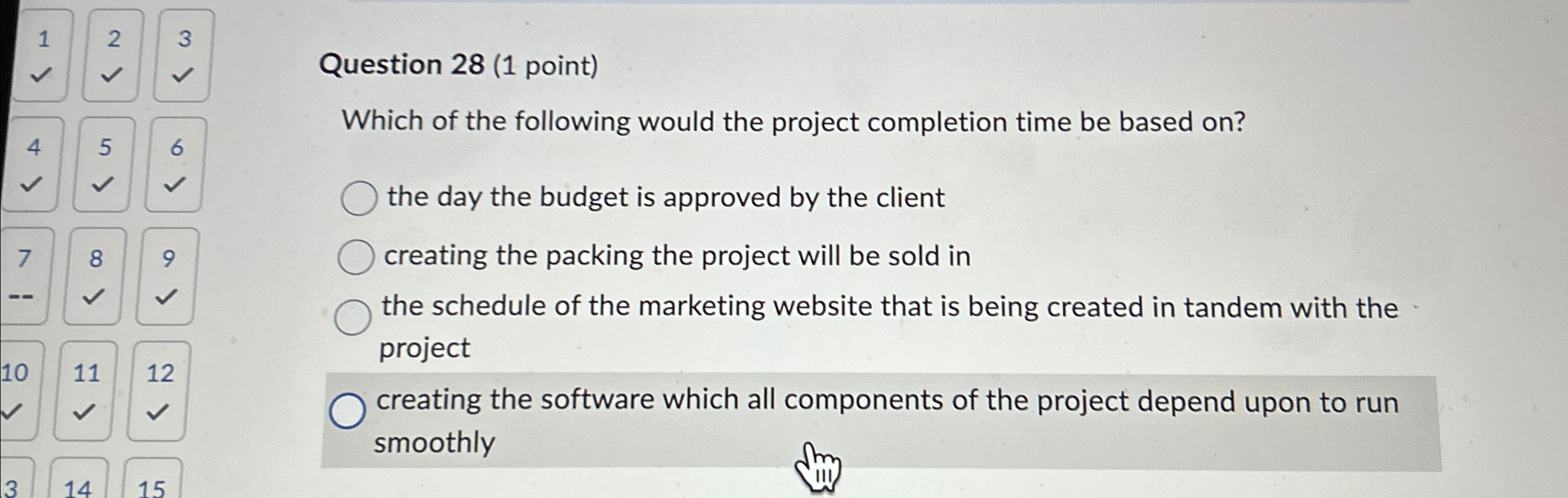Question 2 8 ( 1 point ) Which of the following