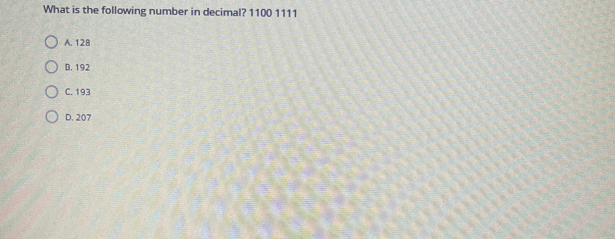 What is the following number in decimal? 1 1 0 0