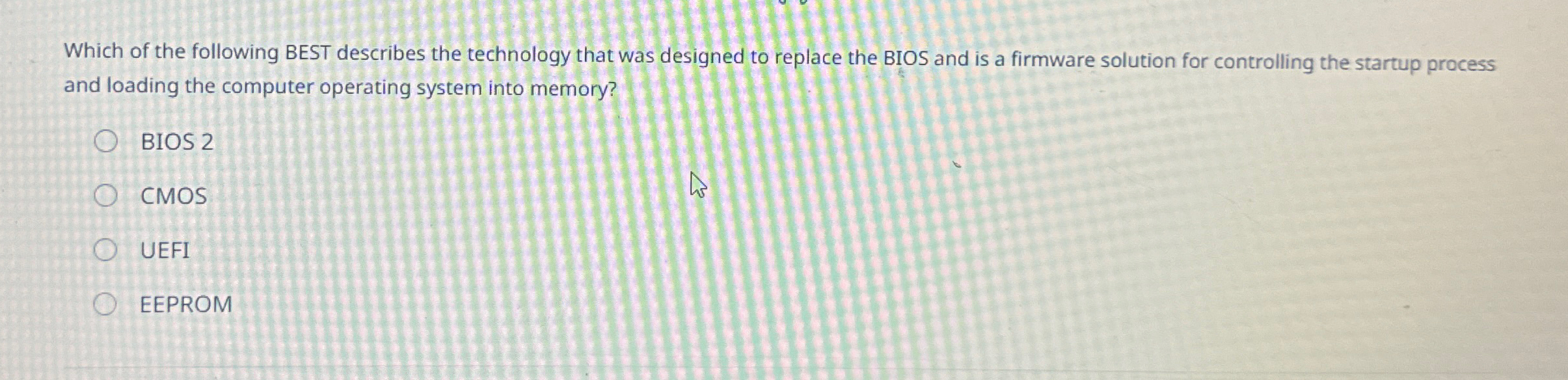 Which of the following BEST describes the