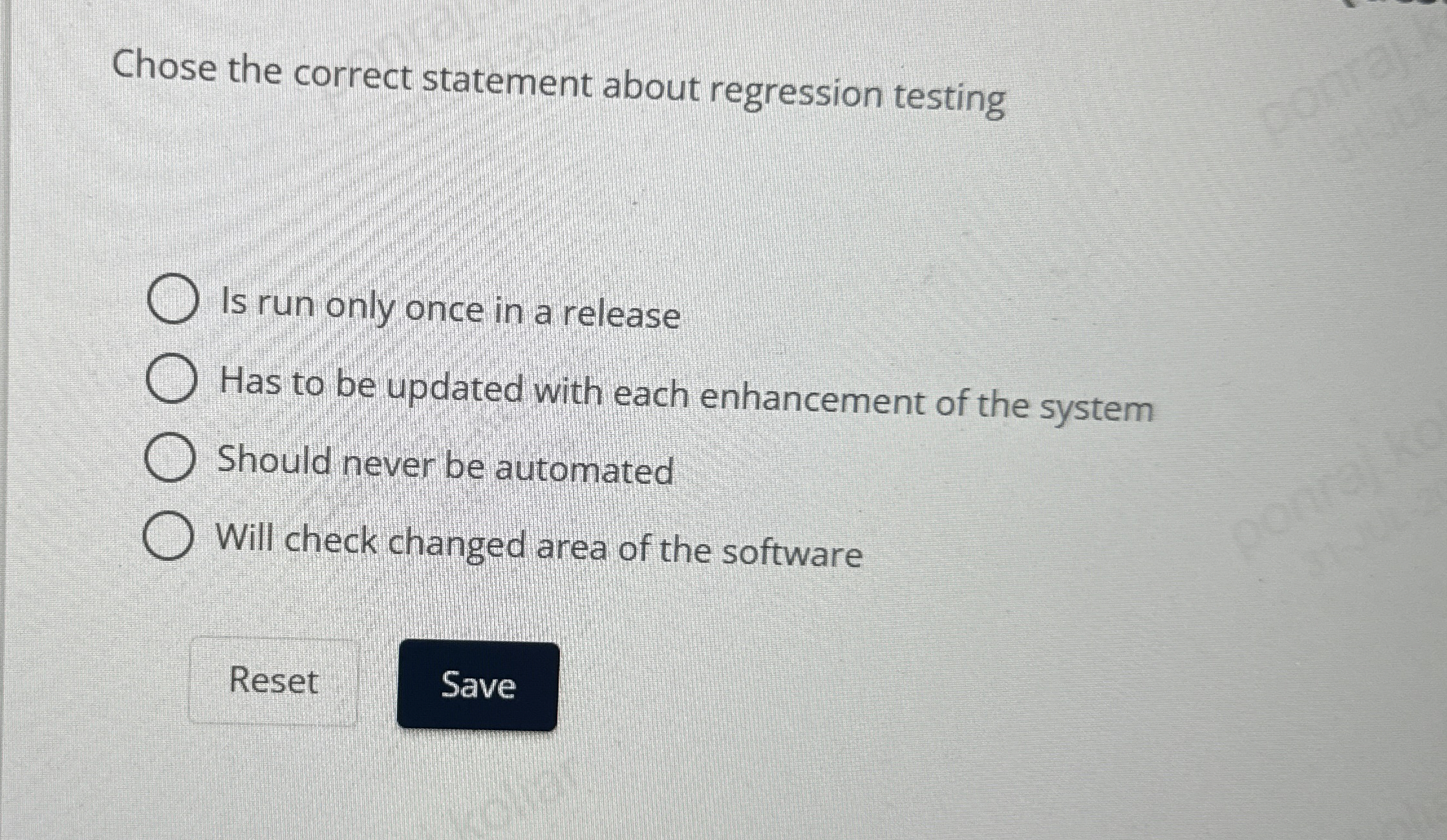 Chose the correct statement about regression