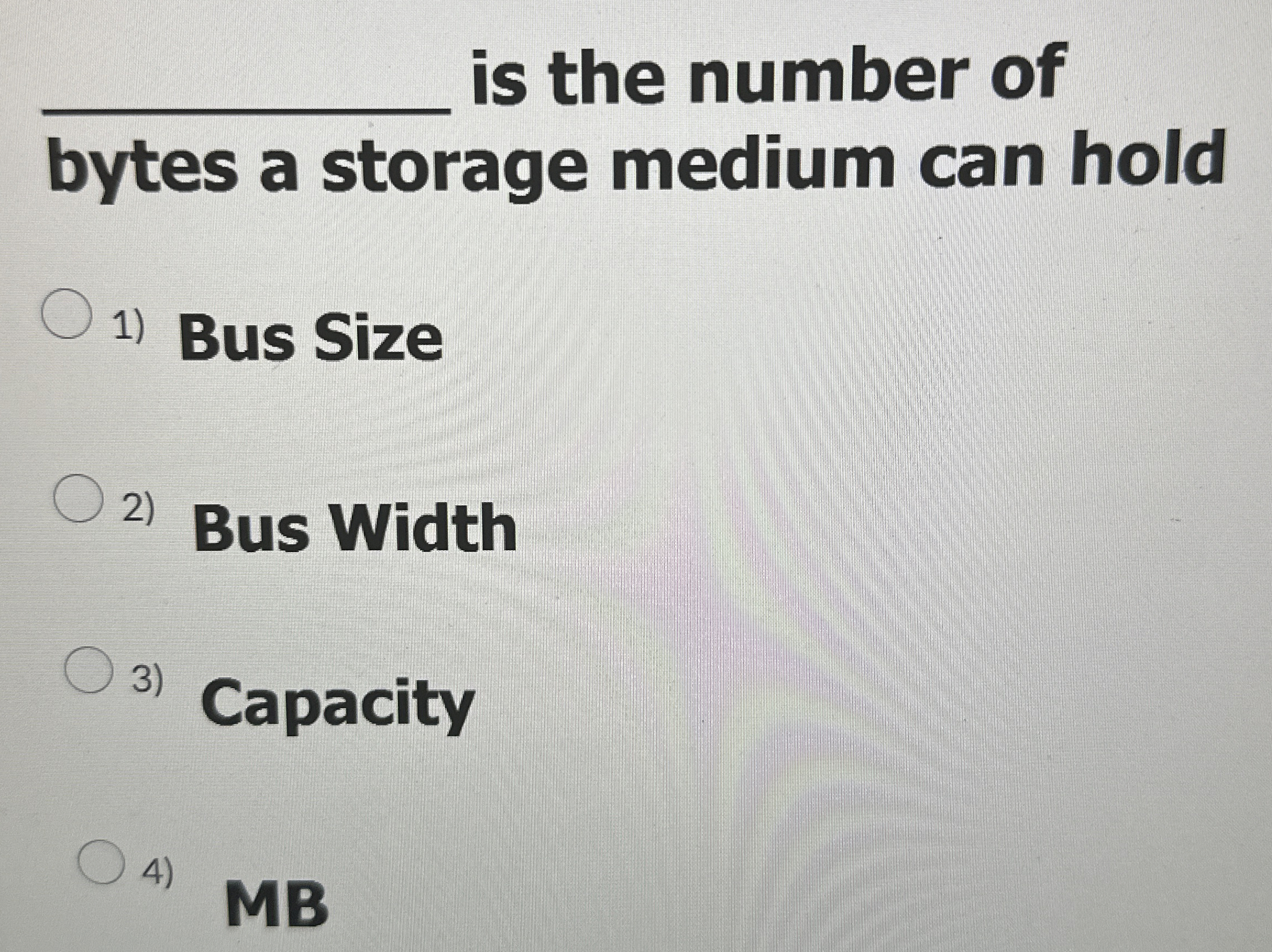 q , is the number of bytes a storage medium can