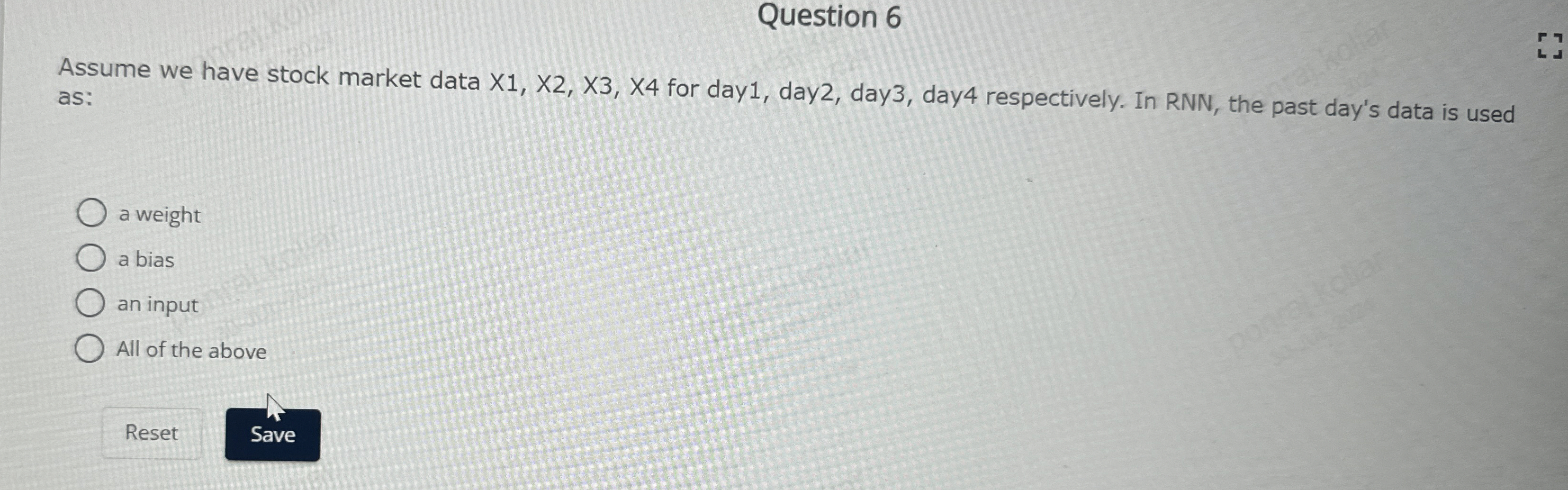 Question 6 Assume we have stock market data x 1 ,