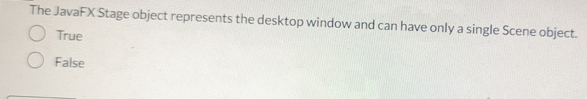 The JavaFX Stage object represents the desktop