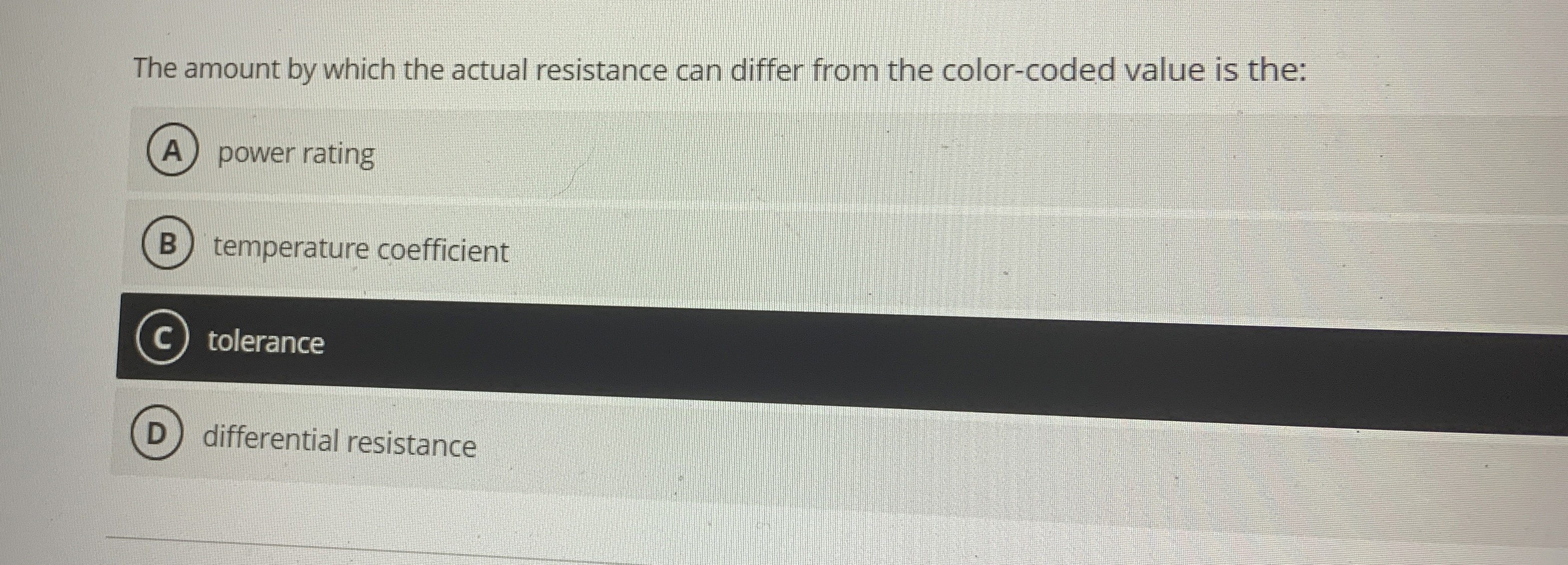 The amount by which the actual resistance can