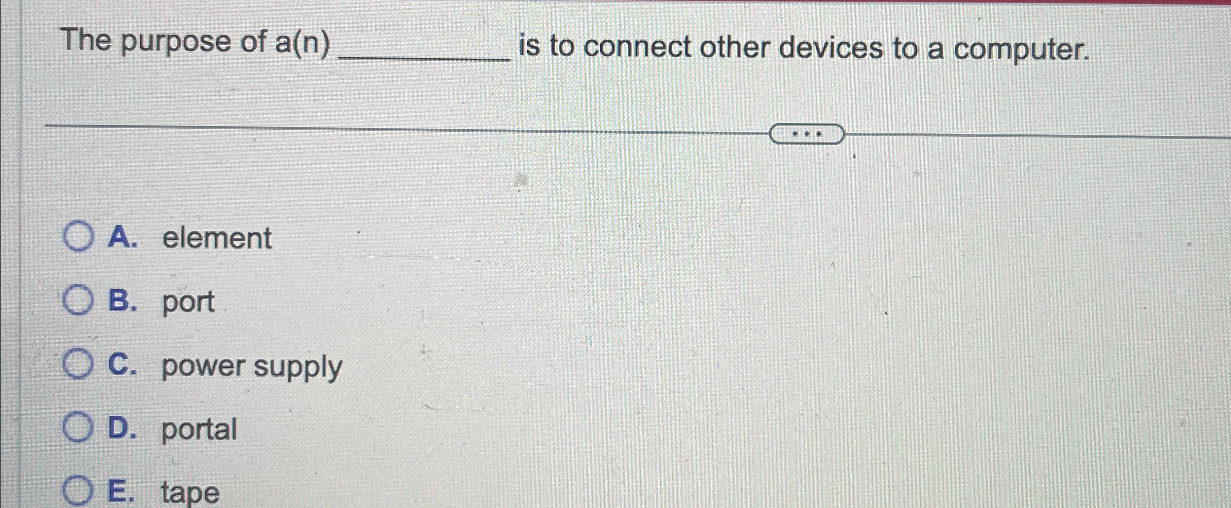 The purpose of a ( n ) is to connect other