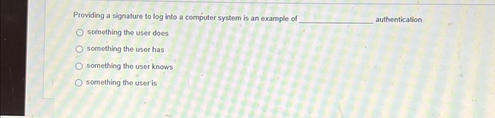 Providing a signature to log into a computer