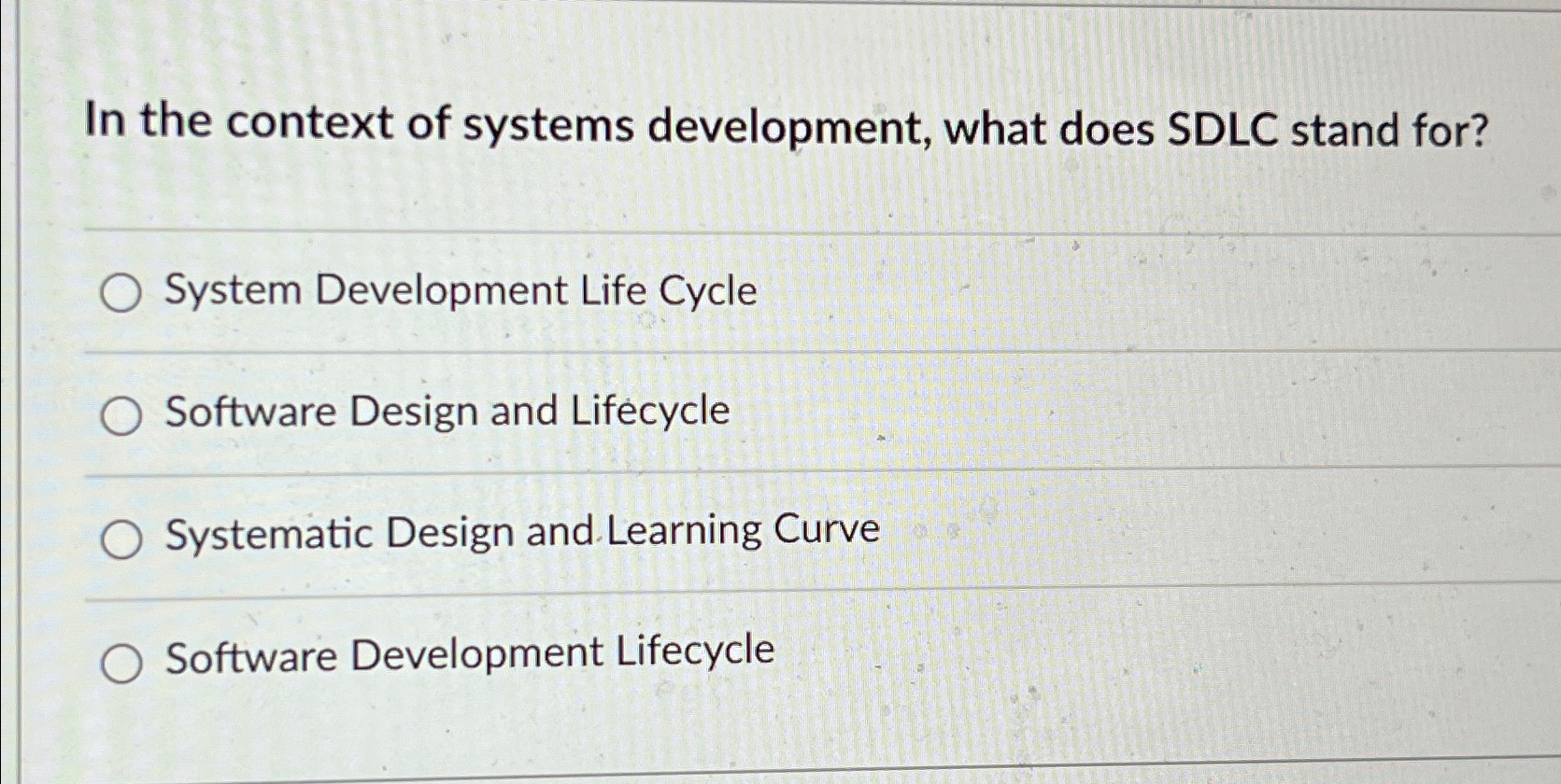 In the context of systems development, what does