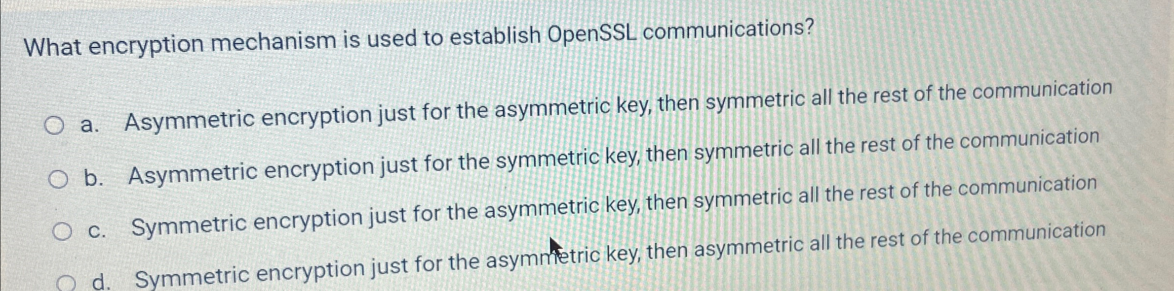 What encryption mechanism is used to establish