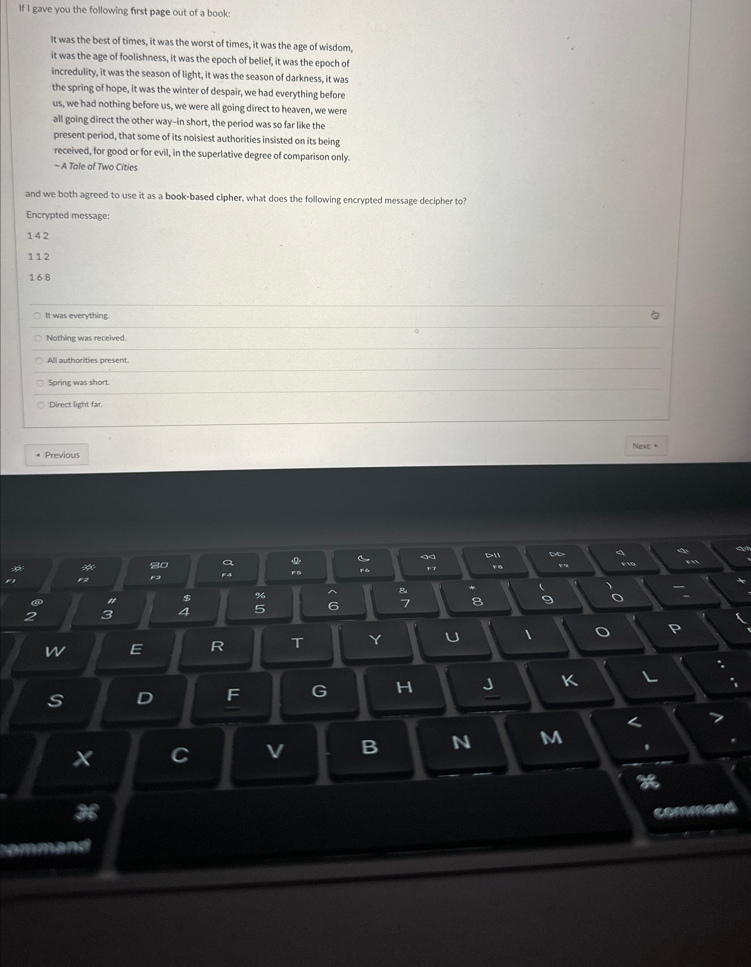 If I gave you the following first page out of a