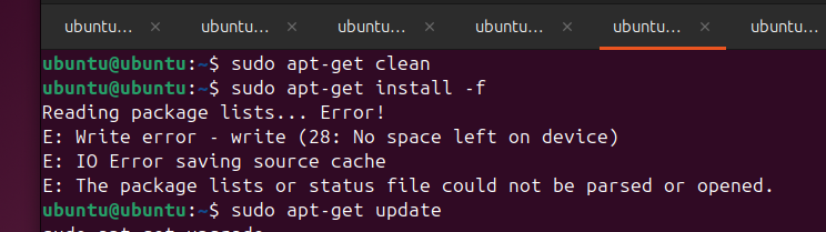 My VMware Ubuntu does not have enough space and I
