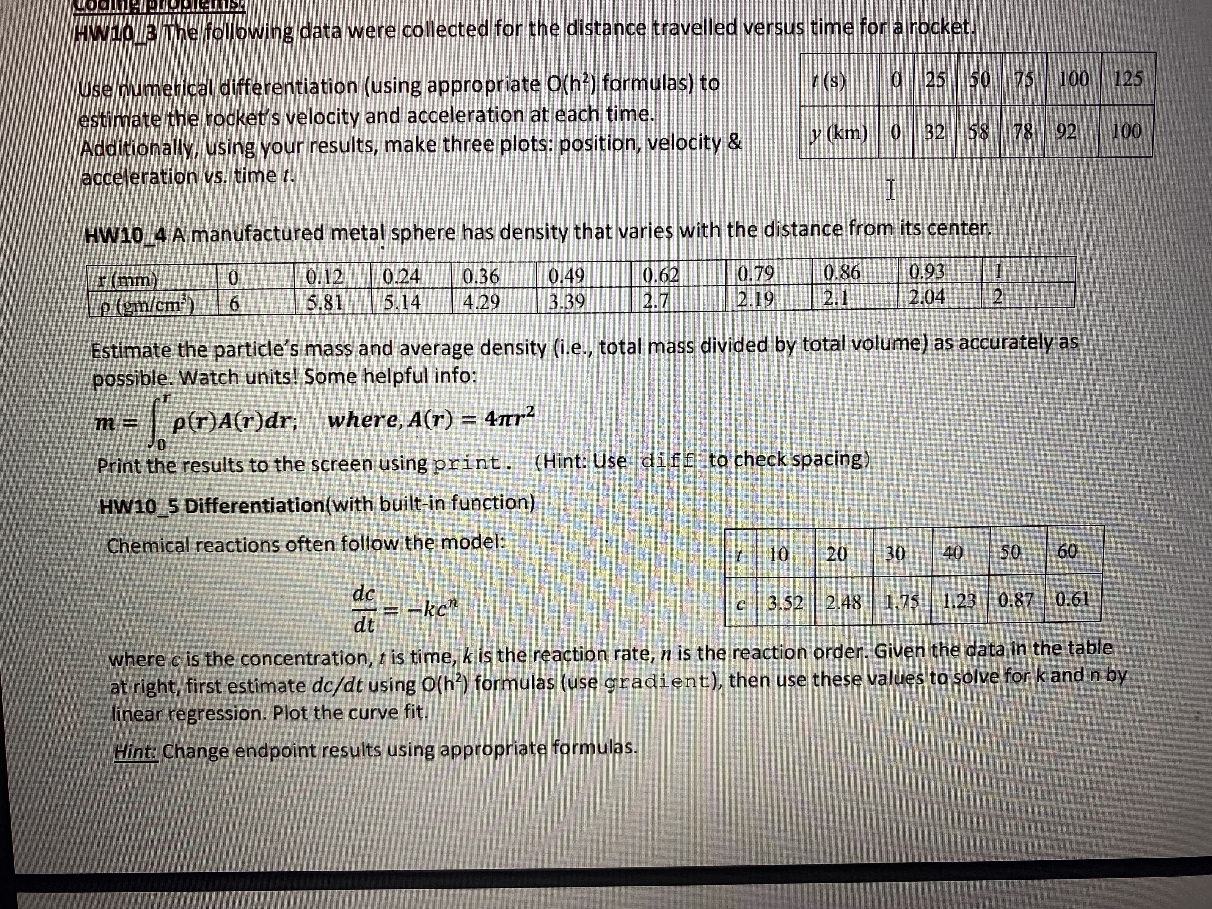 Python Code for both problems please!