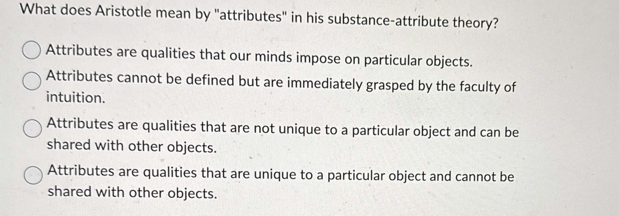 What does Aristotle mean by "attributes" in his
