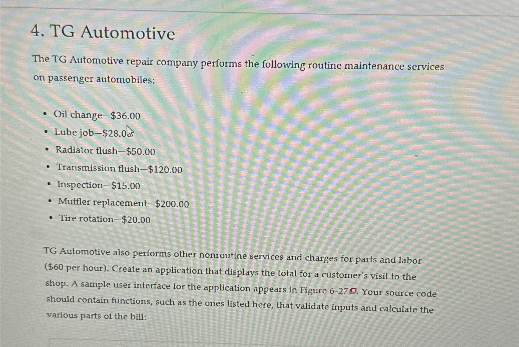 In vidual basic codeing languae only TG