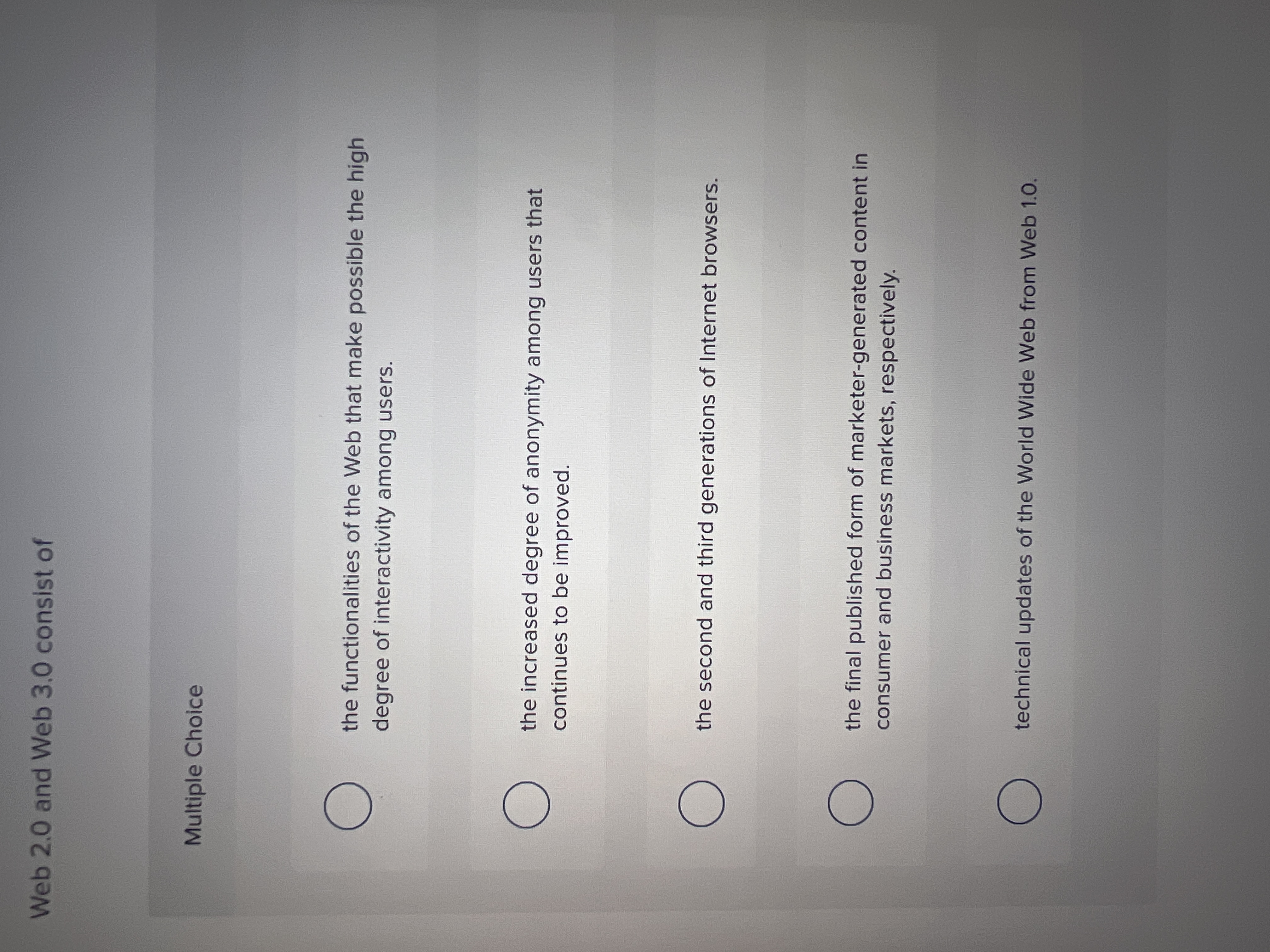 Web 2 . 0 and Web 3 . 0 consist of Multiple