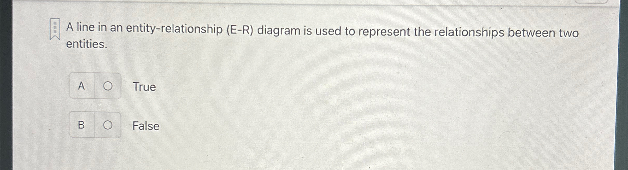 A line in an entity - relationship ( E - R )