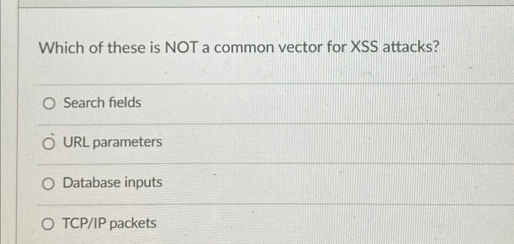 Which of these is NOT a common vector for XSS