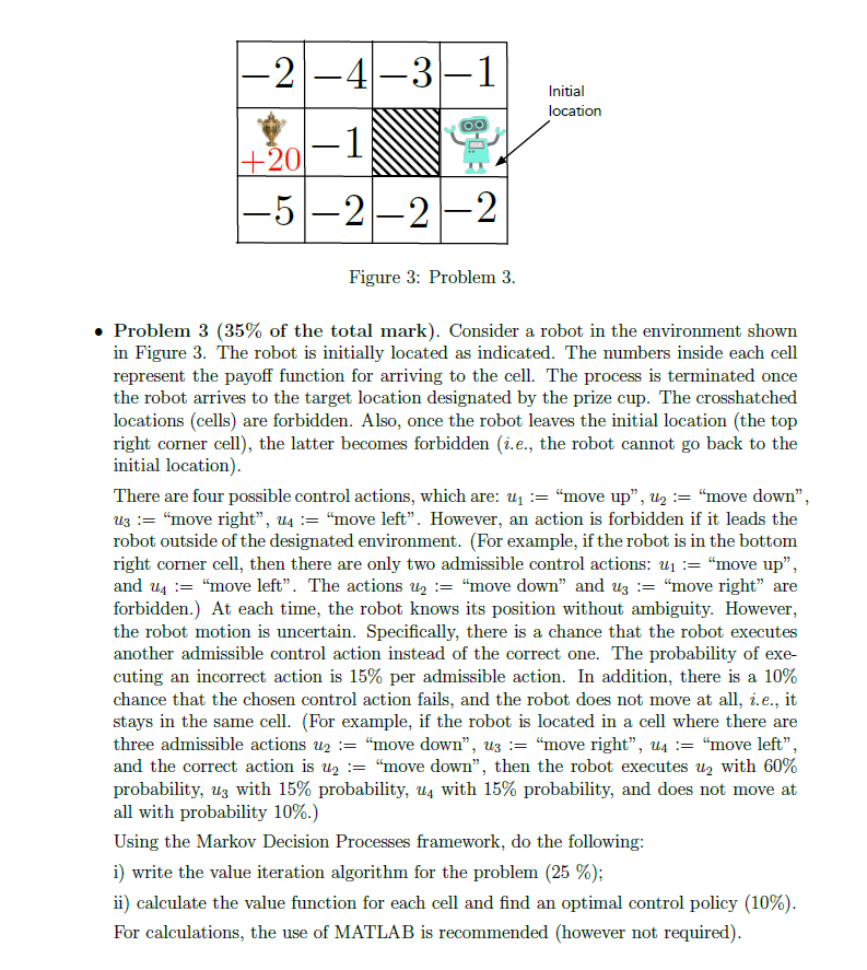 Problem 3 ( 3 5 % of the total mark ) . Consider