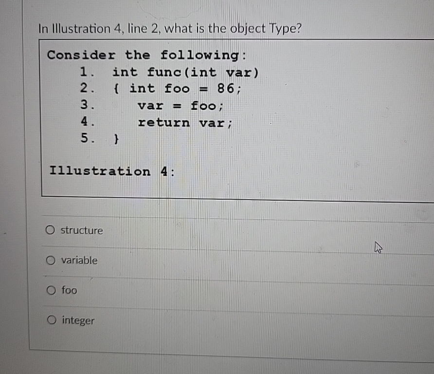 In Illustration 4 , line 2 , what is the object